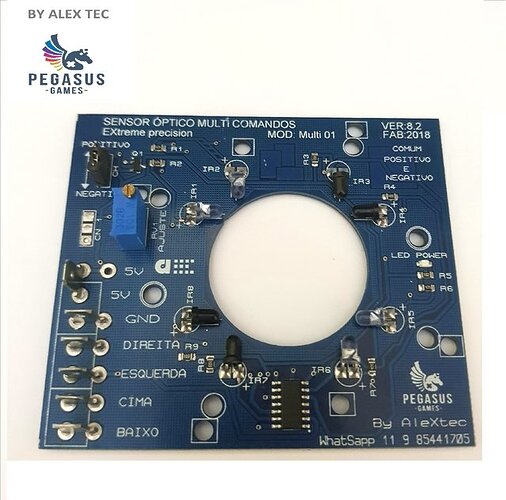 PEGASUS adjustable optical sensor pcb by Alextec for Happ super clone